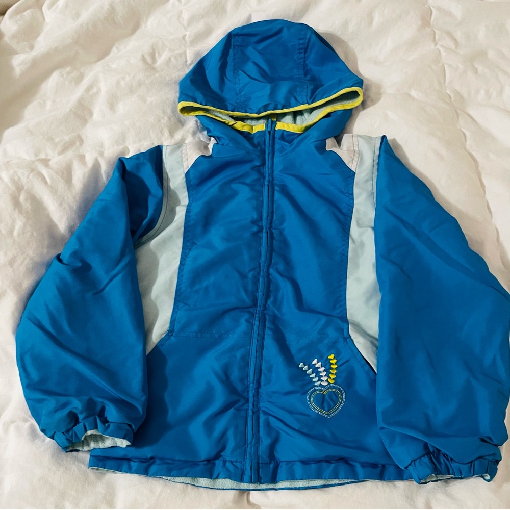 Cherokee Vibrant Blue Kids Raincoat with Heart Embroidery